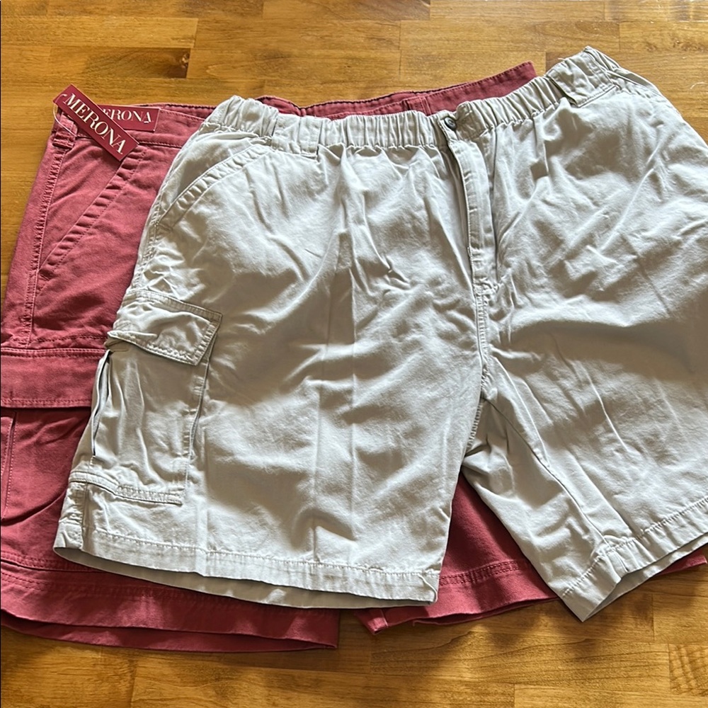 Merona Men's Cargo Shorts - White and Red